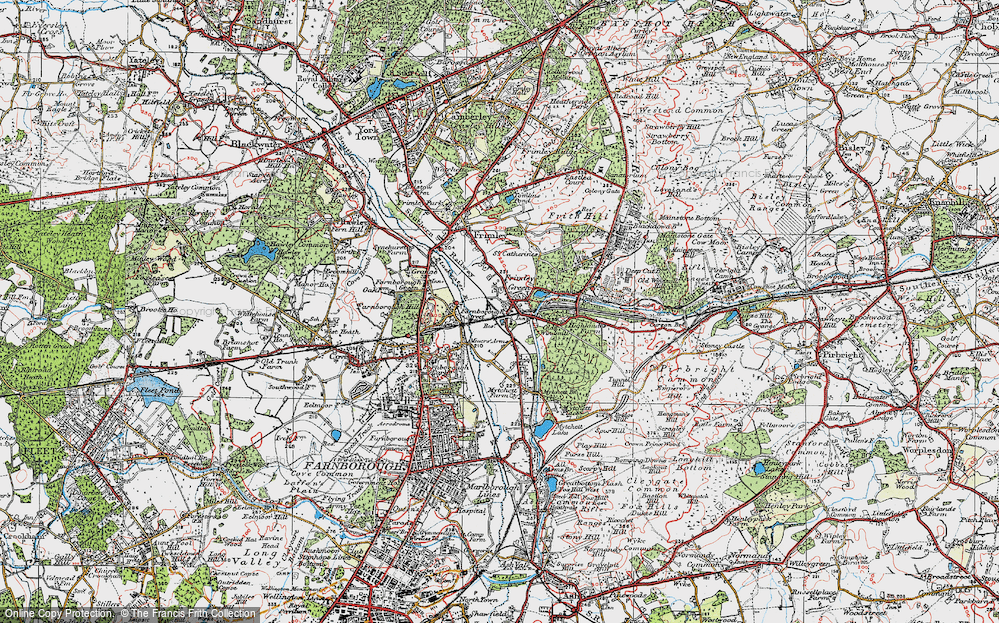 Old Map of Frimley Green, 1919 in 1919