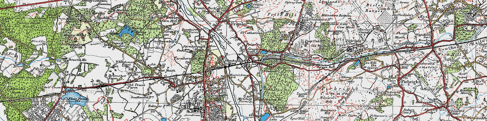 Old map of Frimley Green in 1919