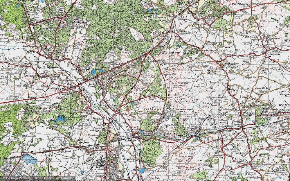 Old Map of Frimley Ridge, 1919 in 1919