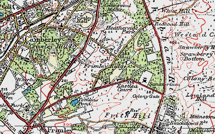Old map of Frimley Ridge in 1919