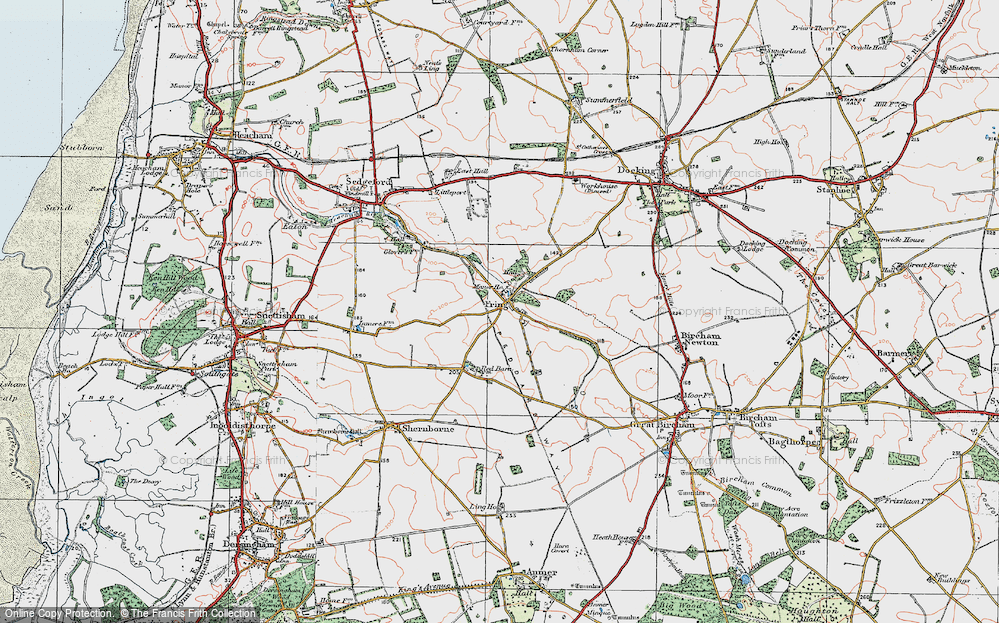 Old Map of Fring, 1921 in 1921