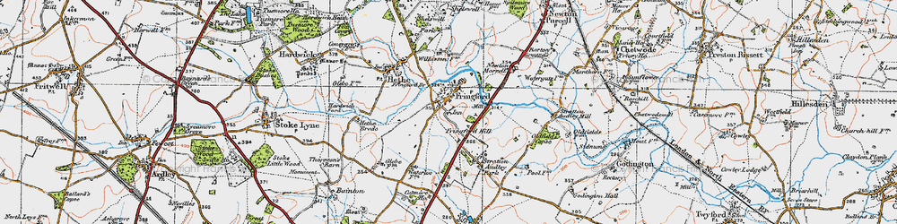 Old map of Fringford in 1919