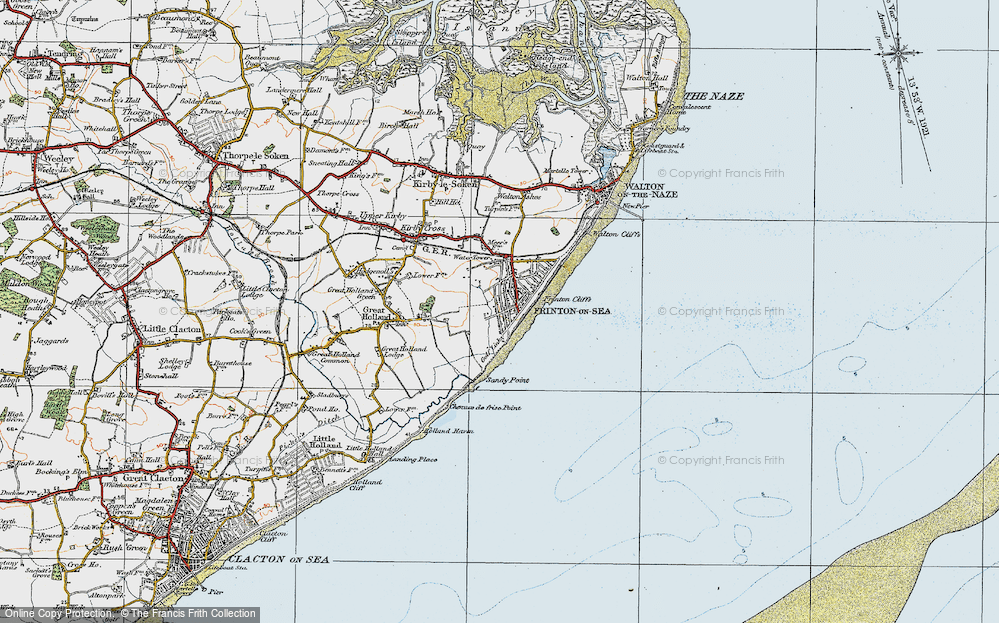Old Map of Frinton-On-Sea, 1921 in 1921