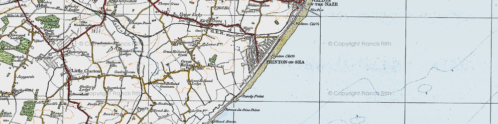 Old map of Frinton-On-Sea in 1921