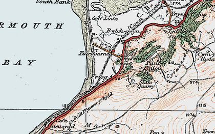 Old map of Afon Dyffryn in 1922