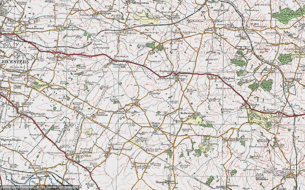 Old Map of Frisby, 1921 in 1921