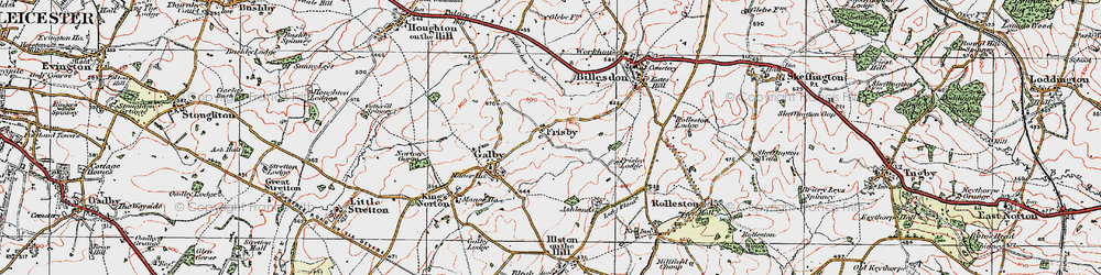 Old map of Frisby in 1921
