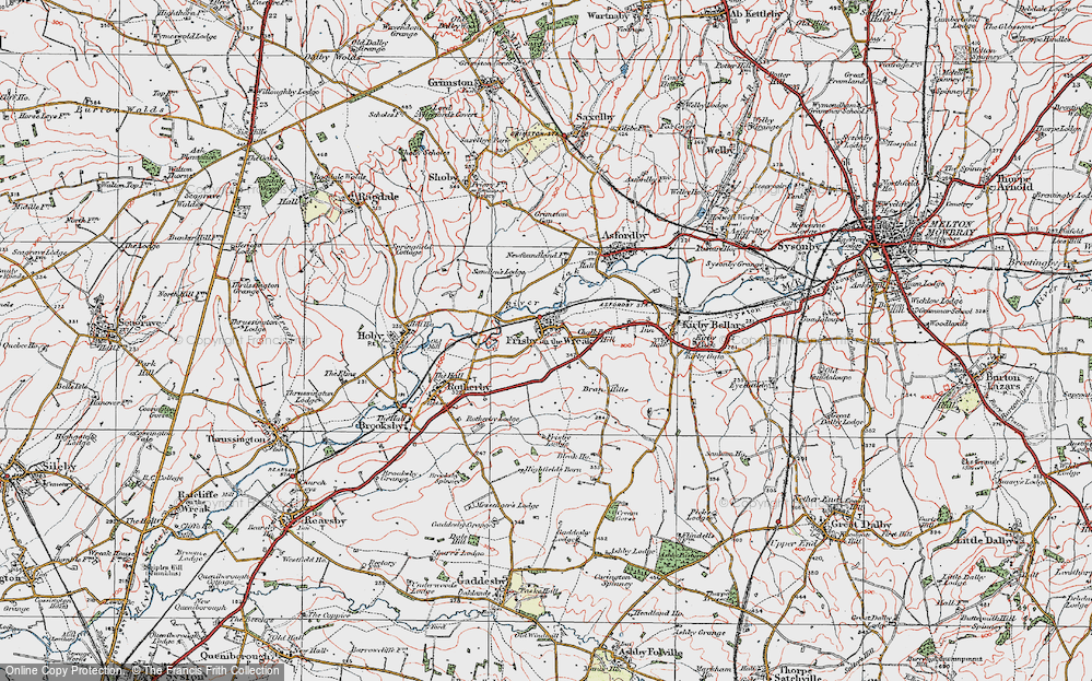 Old Map of Frisby on the Wreake, 1921 in 1921