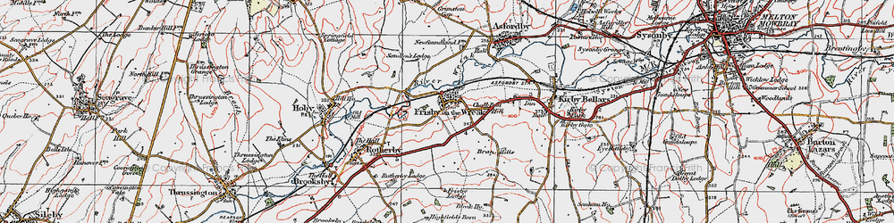 Old map of Bran Hills in 1921