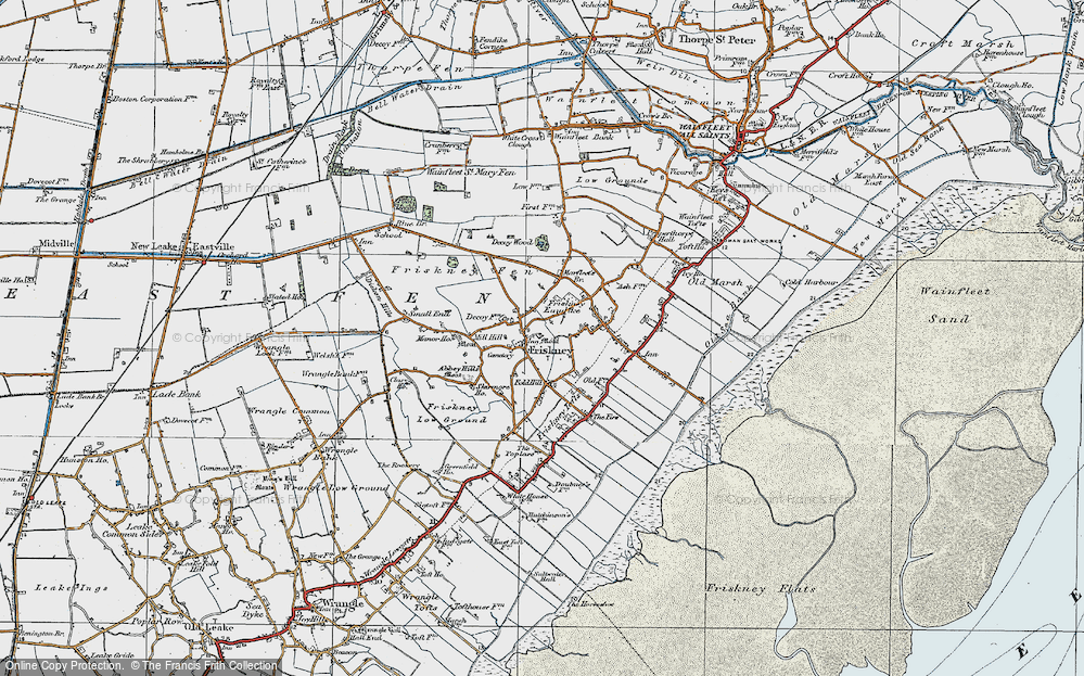 Old Map of Friskney, 1923 in 1923