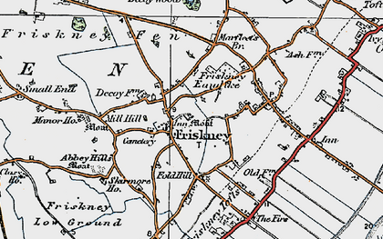 Old map of Friskney in 1923
