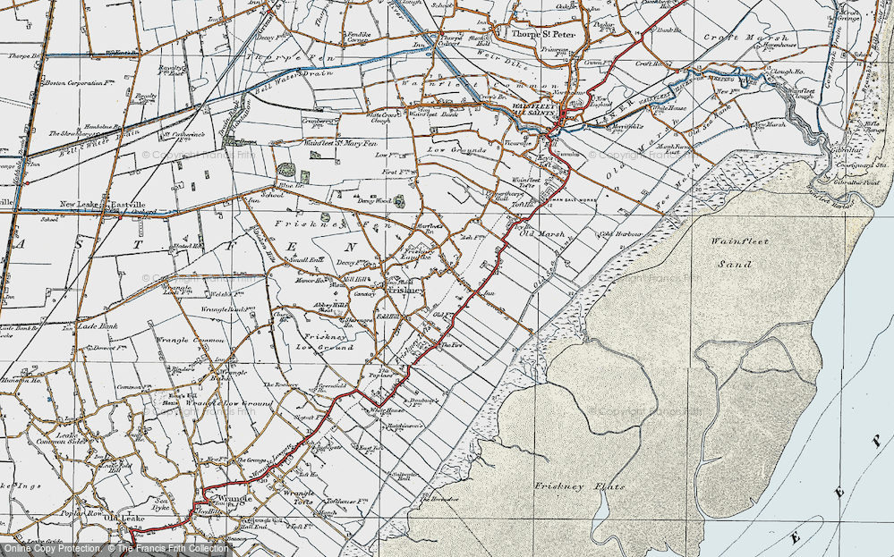 Old Map of Friskney Eaudyke, 1923 in 1923