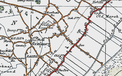 Old map of Friskney Eaudyke in 1923