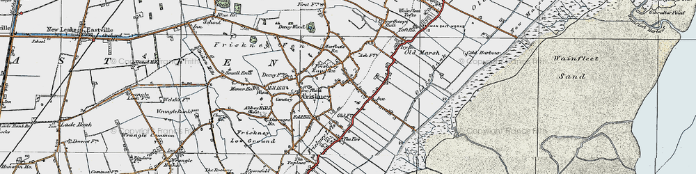 Old map of Friskney Eaudyke in 1923