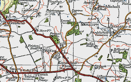 Old map of Friston in 1921