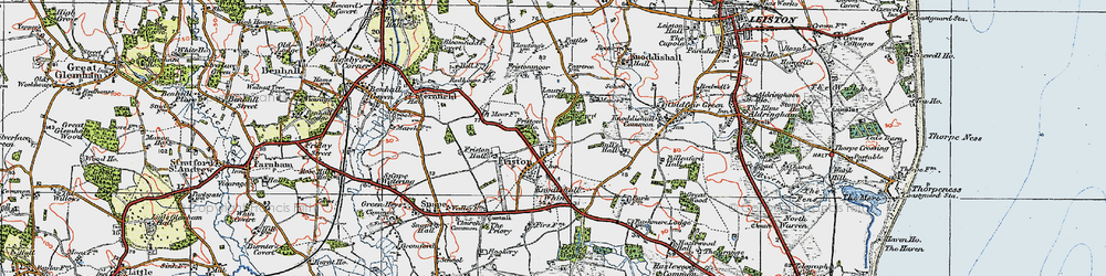Old map of Friston in 1921