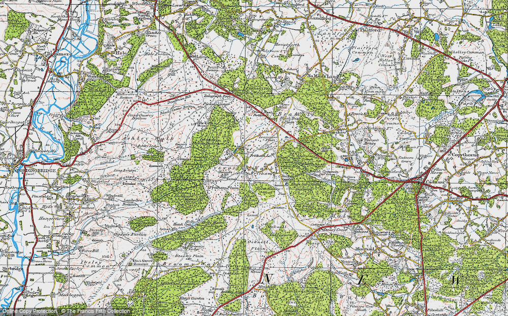 Old Map of Fritham, 1919 in 1919
