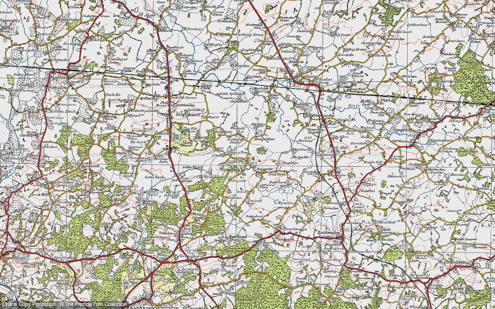 Old Map of Historic Map covering Bubhurst in 1921