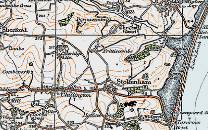 Old map of Frittiscombe in 1919