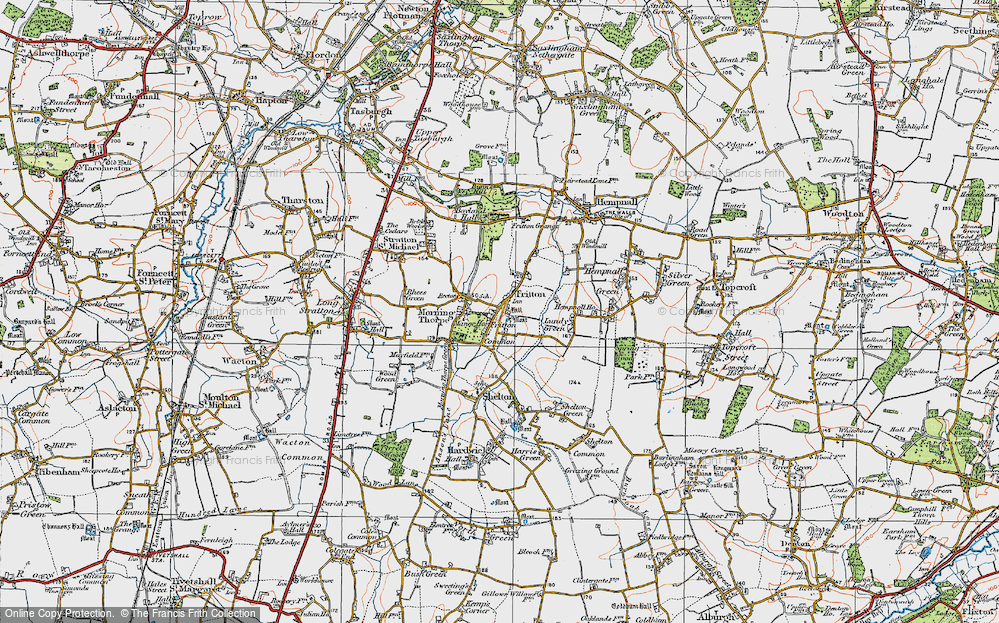 Old Map of Fritton, 1921 in 1921