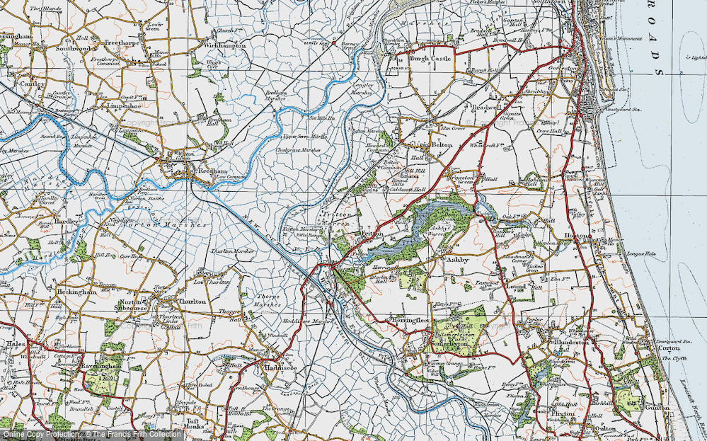 Old Map of Historic Map covering Bell Hill in 1922