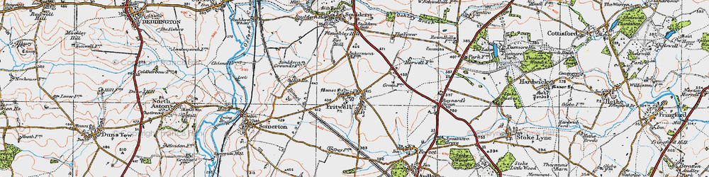 Old map of Fritwell in 1919