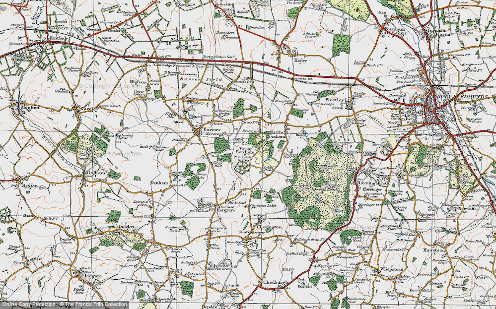 Old Map of Historic Map covering Wilsummer Wood in 1921