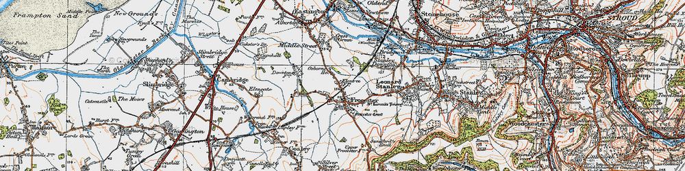 Old map of Frocester in 1919