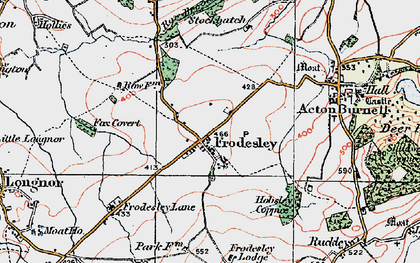 Old map of Frodesley in 1921