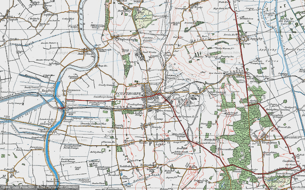 Old Map of Frodingham, 1923 in 1923