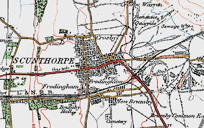 Old map of Frodingham in 1923
