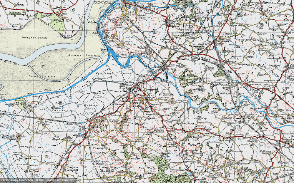 Old Map of Frodsham, 1923 in 1923