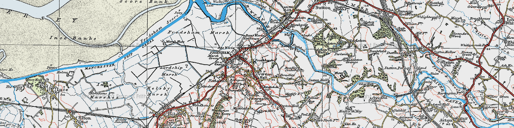 Old map of Frodsham in 1923