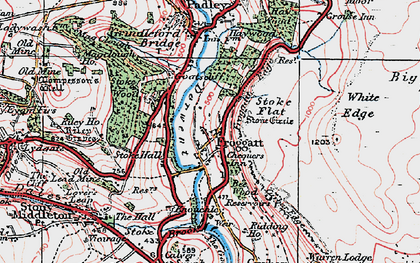 Old map of Froggatt in 1923
