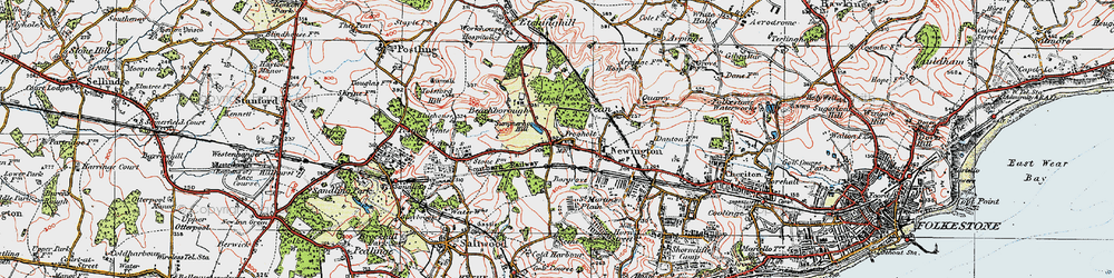 Old map of Frogholt in 1920