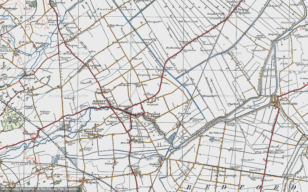 Old Map of Frognall, 1922 in 1922