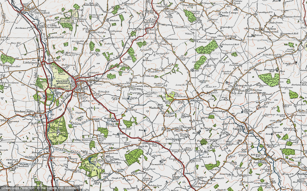 Old Map of Frogs' Green, 1920 in 1920