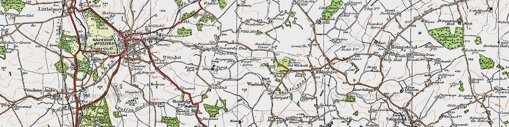 Old map of Frogs' Green in 1920