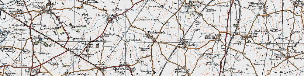 Old map of Frolesworth in 1920