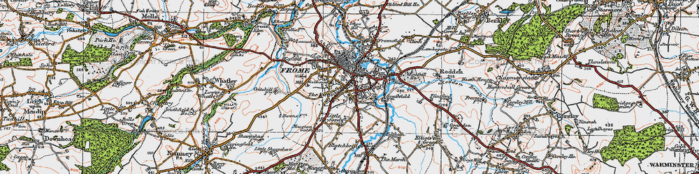 Old map of Frome in 1919