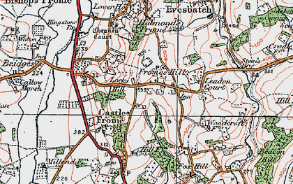 Old map of Fromes Hill in 1920