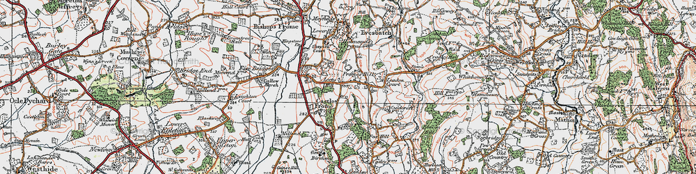 Old map of Fromes Hill in 1920