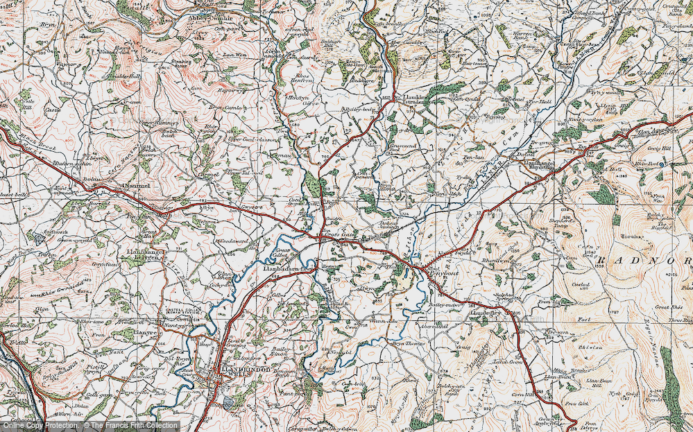 Old Map of Historic Map covering Brynhoveth in 1920
