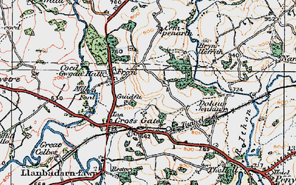 Old map of Brynhoveth in 1920
