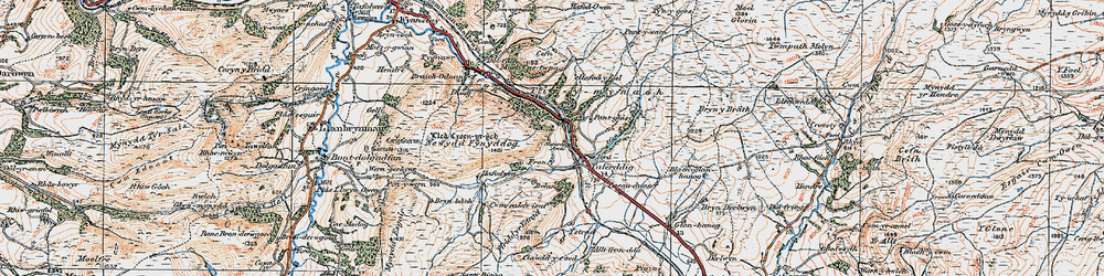 Old map of Ystrad in 1921