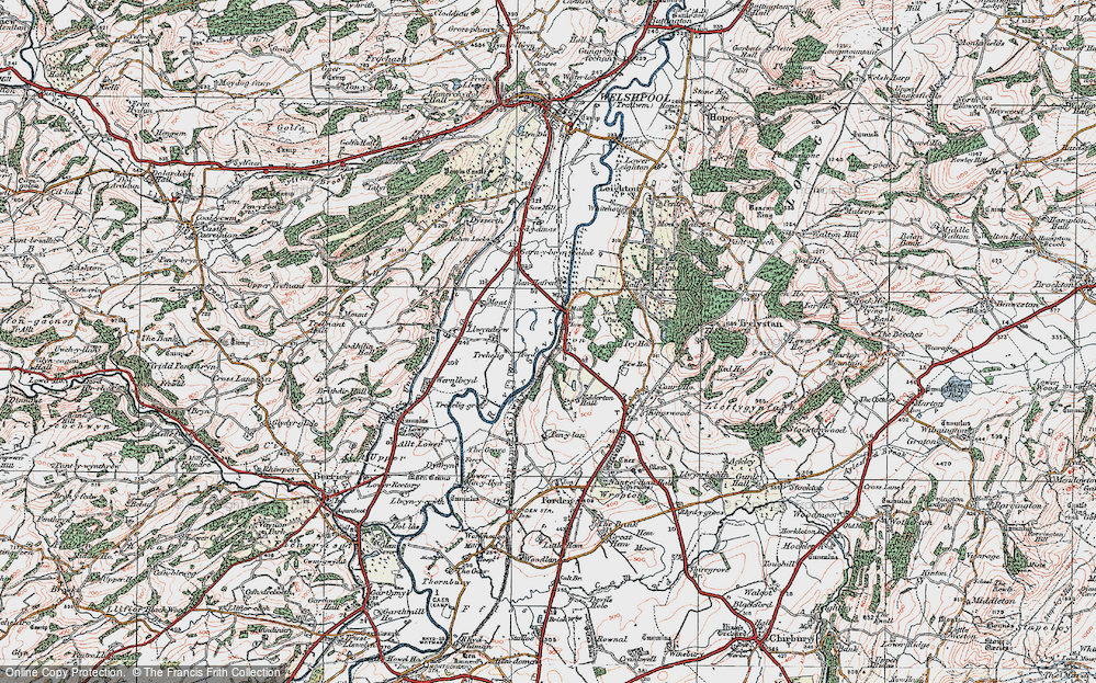 Old Map of Fron, 1921 in 1921