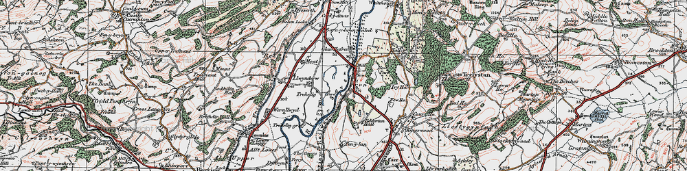 Old map of Fron in 1921