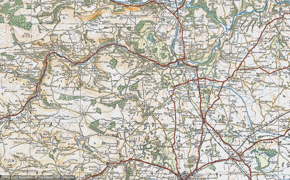 Old Map of Fron, 1921 in 1921