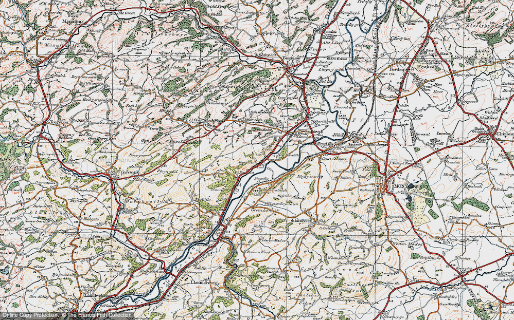 Old Map of Fron, 1921 in 1921