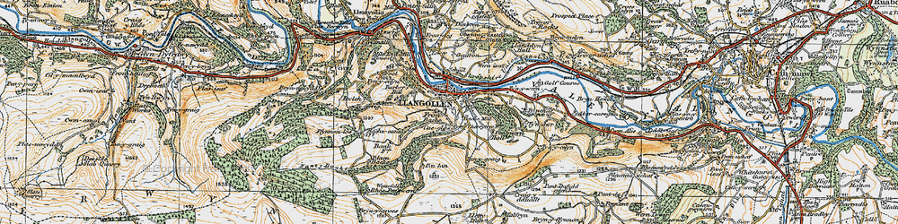 Old map of Fron-Bache in 1921